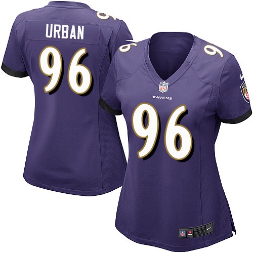 Women's Game Brent Urban Nike Jersey Purple Home - #96 NFL Baltimore Ravens